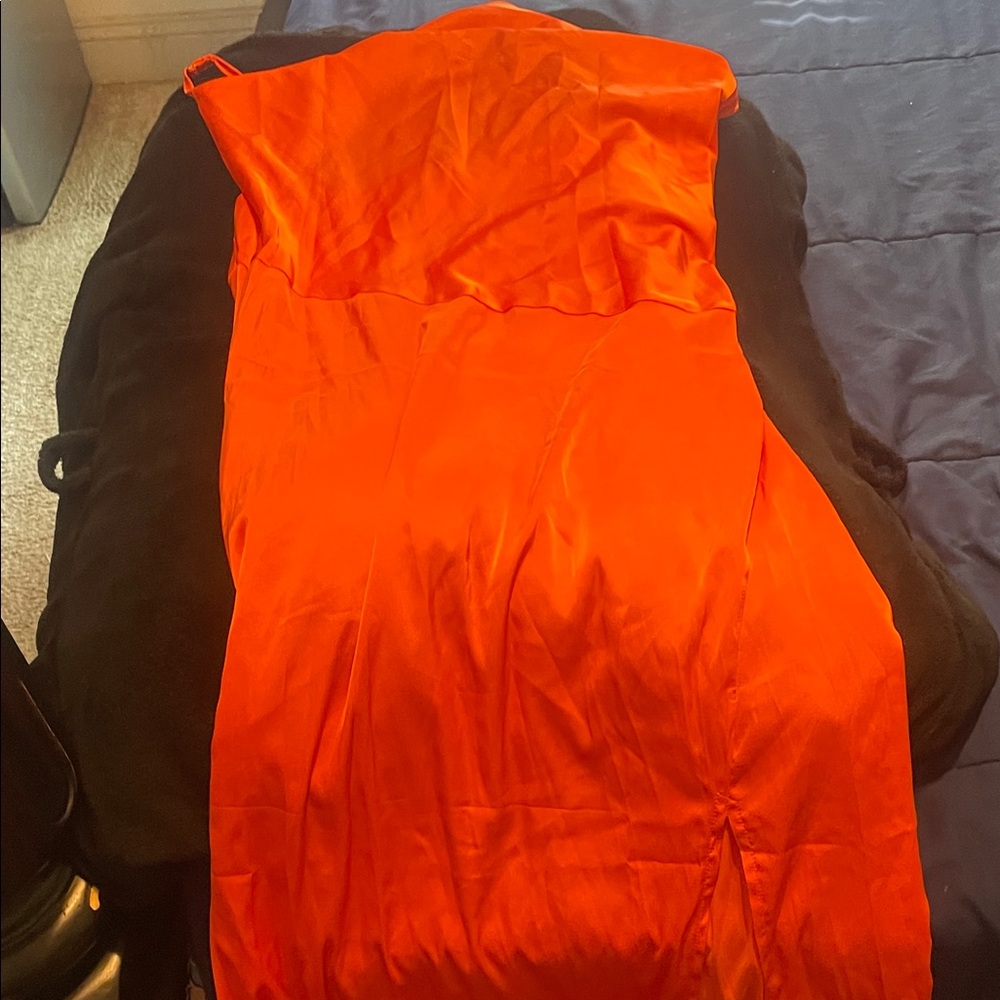 SHEIN Strapless Orange Dress